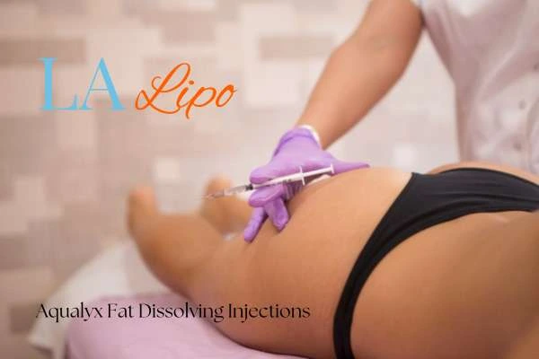 Woman having fat dissolving injections Derbyshire on thighs