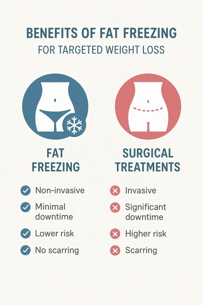 graphic showing the benefits of fat freezing Derbyshire