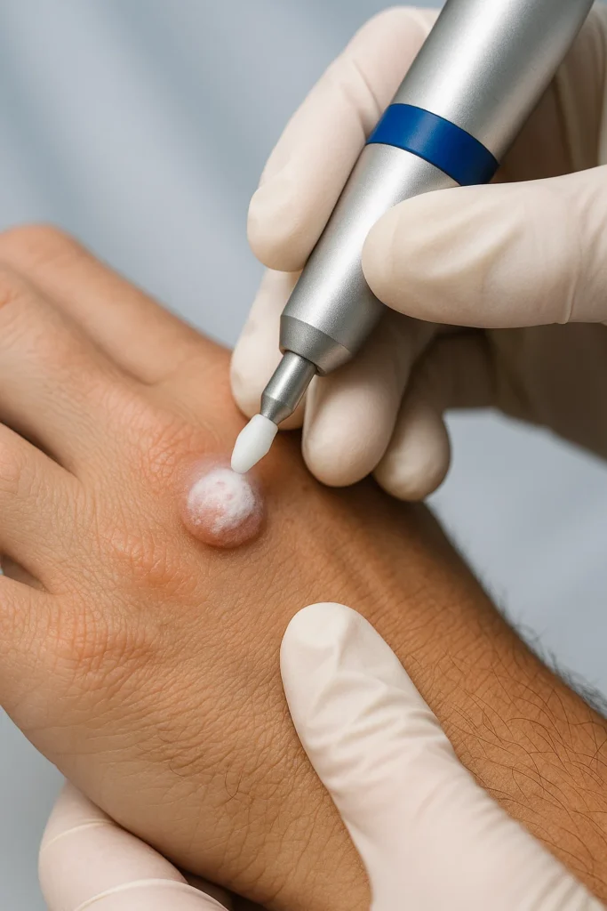 example of wart removal Derbyshire using cryopen