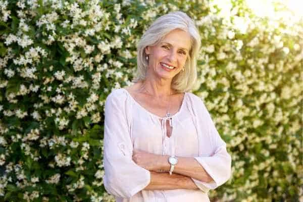 Older woman happy with urinary incontinence treatment Derbyshire
