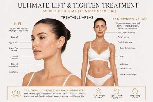 Areas of the body that can be treated - ultimate skin tighten treatment Derbyshire